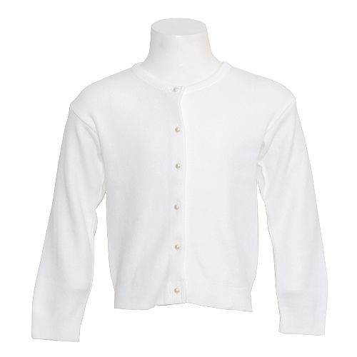 Julius Berger Girls 14 White Pearled Button Dress Cardigan Sweater