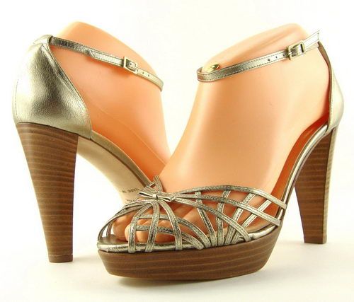 Kate Spade Gidget Gold Metallic Womens Designer Shoes Platform Open