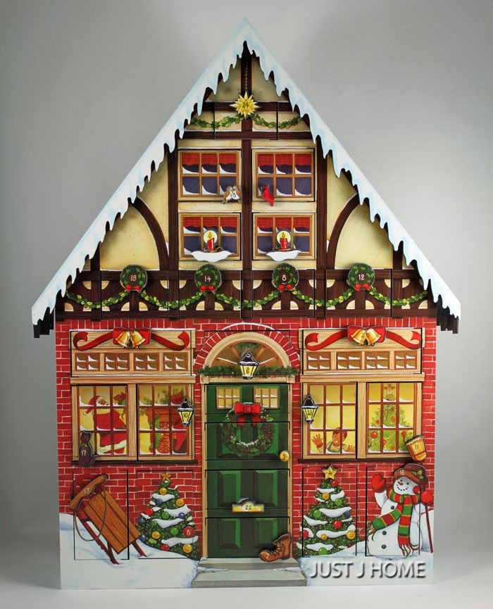 Byers Choice Wood Christmas House Advent Calendar