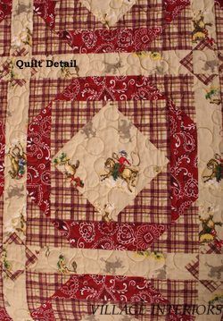 Horse Cowboy Rodeo Bandana Red 100 Cotton Oversize King Quilt