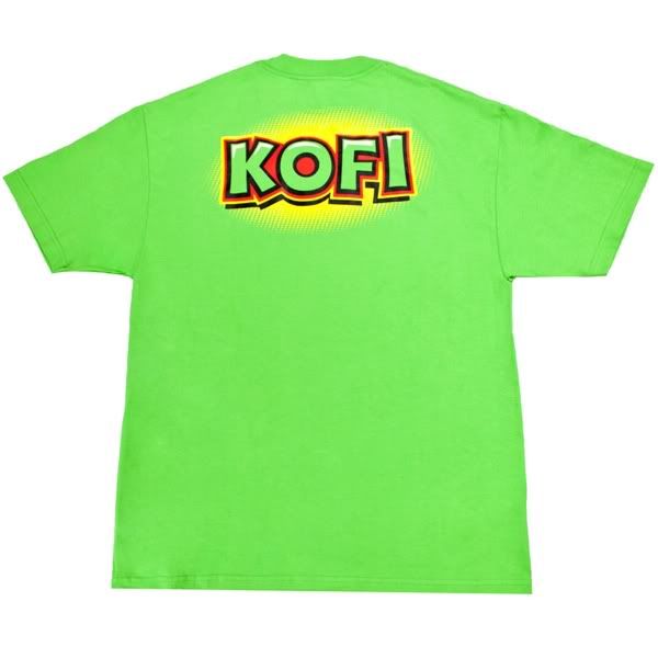 Kofi Kingston Boom Lime Green WWE T Shirt New