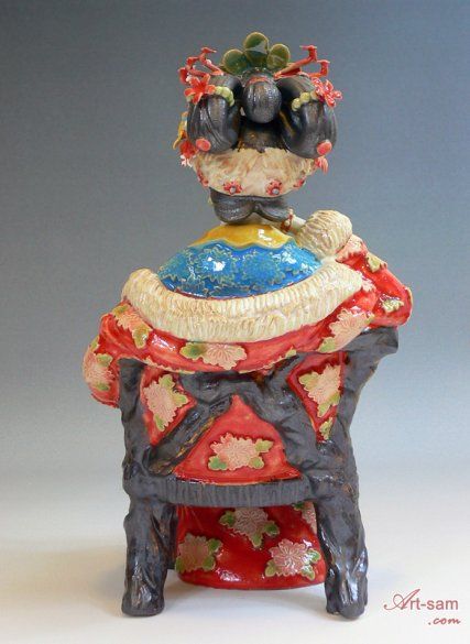 Great Beauty Dream of the Red Chamber   Shiwan Ceramic Lady Figurine