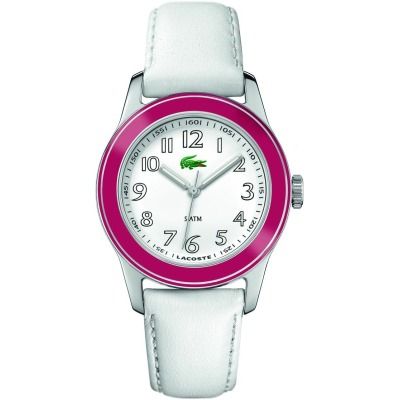 Lacoste 2000455 Womens White Red Leather Strap Watch