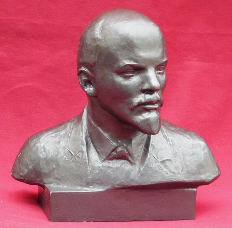 10 27cm Lenin Old Bust Big Soviet Russian CCCP Cast Statue 1968