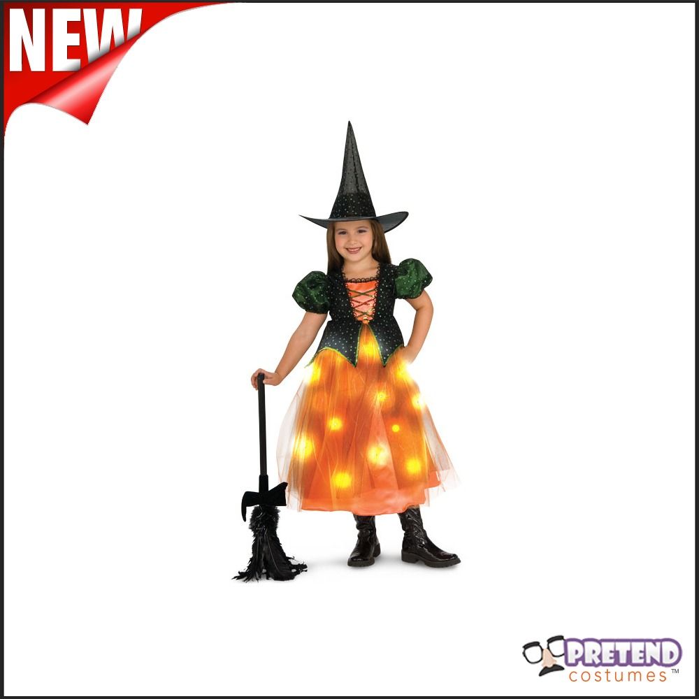 New Kids Twinkle Witch Girls Candy Corn Light Up Toddler Child