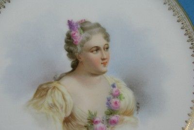 Porcelain Hand Painted Plate Madame de Parabere Circa 1844