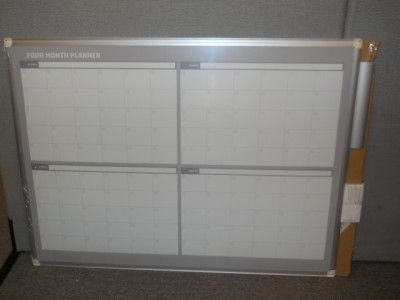 MasterVision 36X48 White Silver 4 Month Planner Dry Erase Board