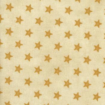 Maywood Studio Patriotic Gold Stars on Cream Fabric