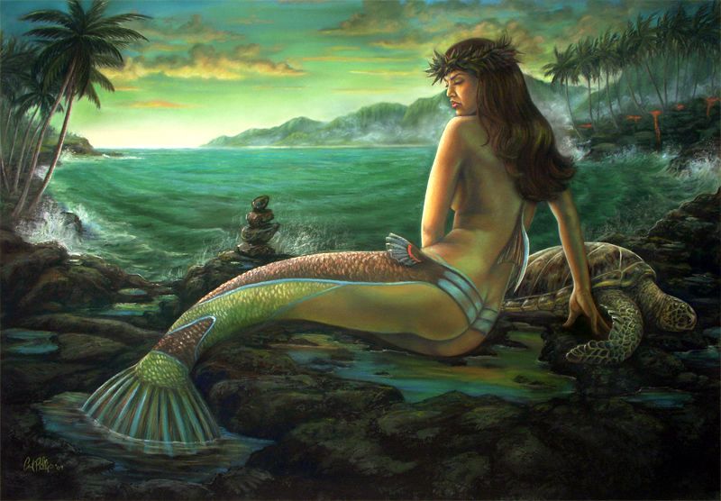 Fantasy Art Giclee Print Olivine 9th in the vintage mermaids series