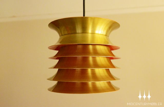 Flared Brass Mid Century Danish Modern Pendant Lamp / Light Eames
