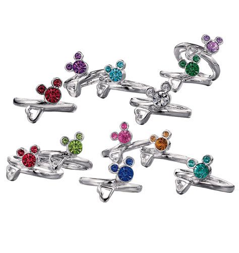 Mickey Mouse Birthstone Ring Choose A Stone Christmas Gift for Her