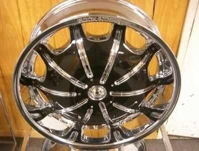 Rims and Tires Wheels Rockstarr 557 Chrome Black Nissan QX56 22 24 28