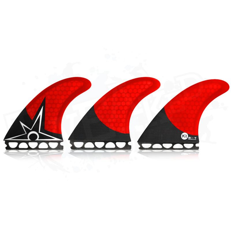 Kinetik Racing Bruce Irons Signature Carbo Tune Tri Fin Set   Red