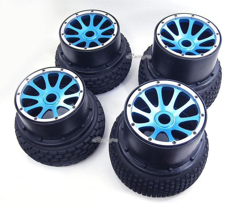 New Alloy F R Wheel Rim Tire Kit for HPI Baja 5B 5B SS