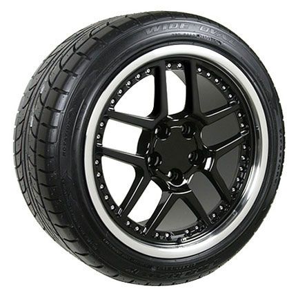 Black Corvette Z06 Rivet Wheels Conti Tires Rims Fit Camaro