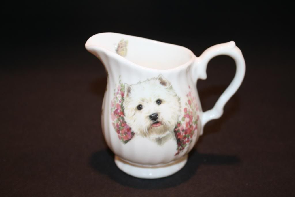 Butterfly China Westie Dog England West Highland White Terrier Tea Set