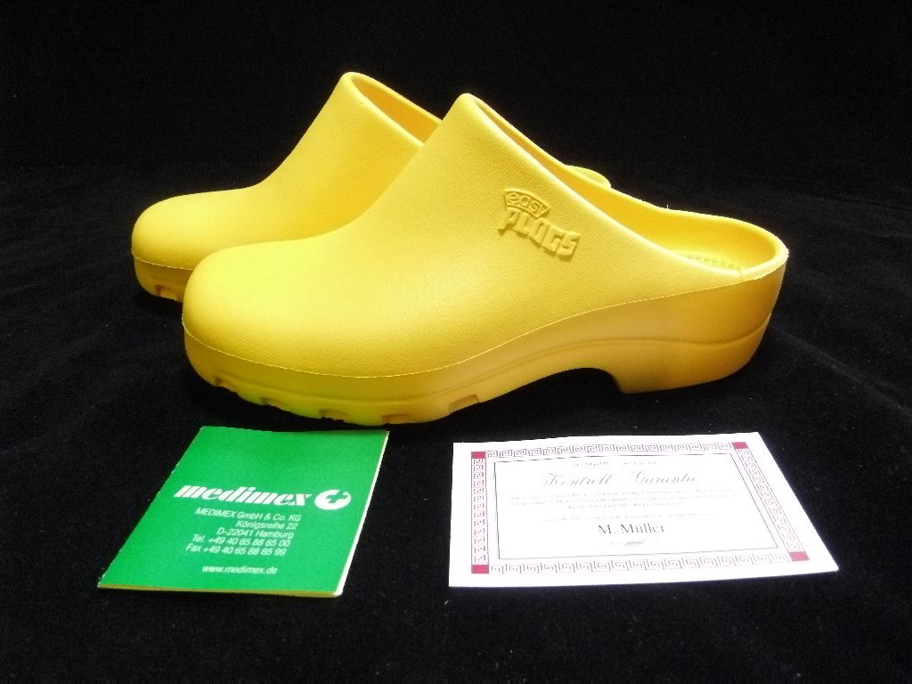 PLOGS OP Schuhe Gartenschuhe Clogs Gr. 35 in gelb