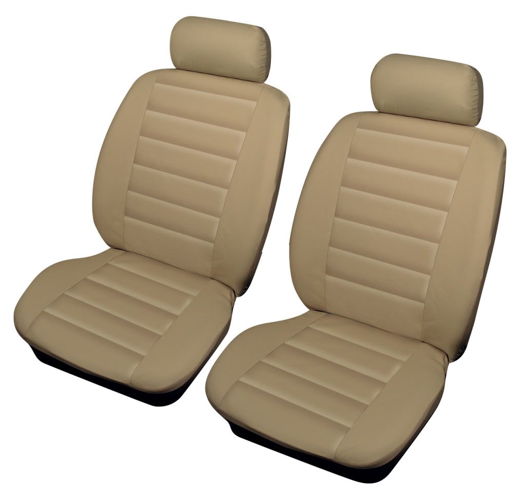 Leather Look Car Seat Covers Black PEUGEOT 206CC 00 06 Front Pair