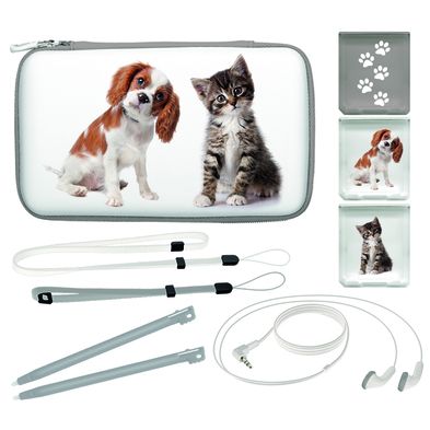 Nintendo 3DS XL Animals Tiere Zubehör Pack Hund & Katze Tasche bigben