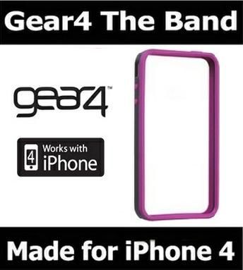 GEAR4 THE BAND PROTECTIVE RUBBER CASE/FRAME FOR iPHONE 4   PINK AND