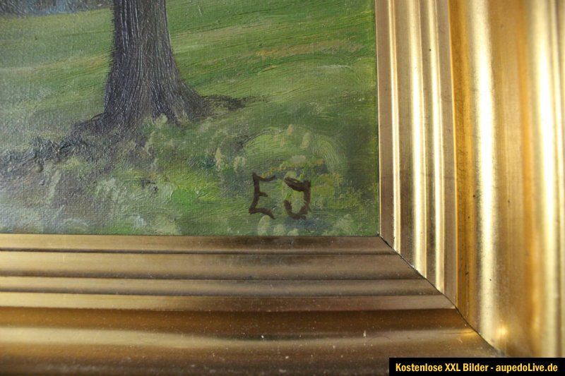 Gemälde Kunst ÖL auf Leinwand Ölgemälde Landschaft signiert Wald
